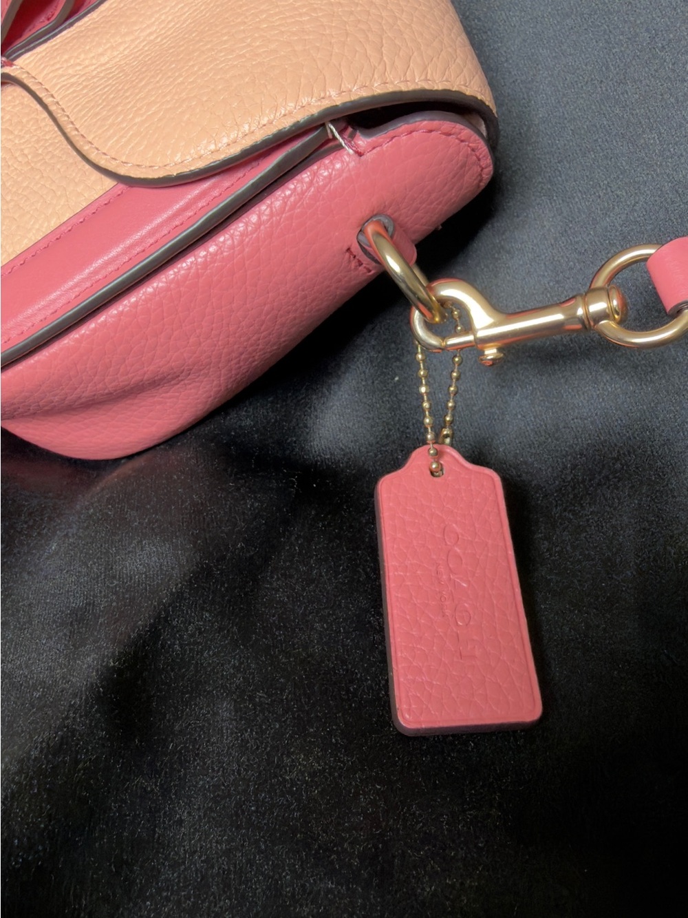 Authentic Coach Georgie Saddle Bag In Colorblock Faded Blush Taffy -model C8296 - Picture 3 of 16